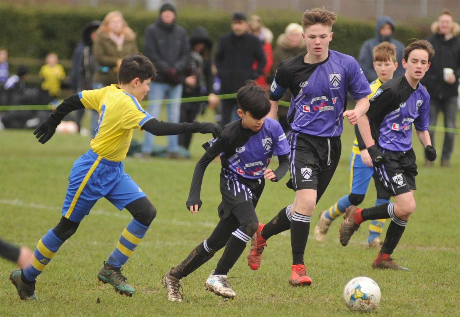 Under-13 Division 2 action between Anchorians Jaguars and Strood 87 Picture: Steve Crispe