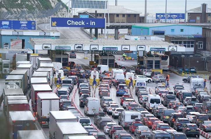 Traffic at the Port of Dover (Gareth Fuller/PA)