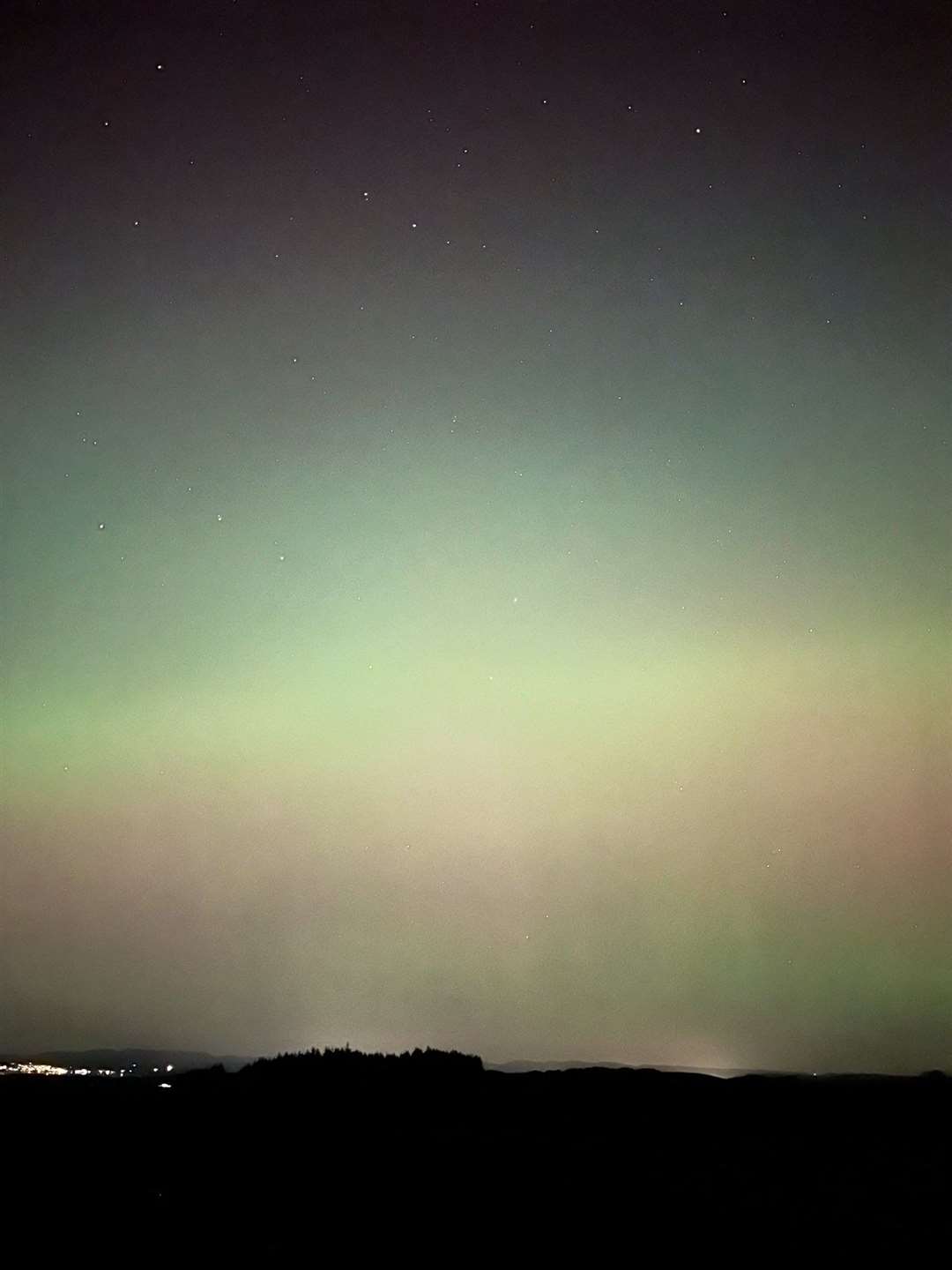 Professor Jim Wild from Lancaster captured the green hues of the Northern Lights which lit up the skies above his home town (Jim Wild)