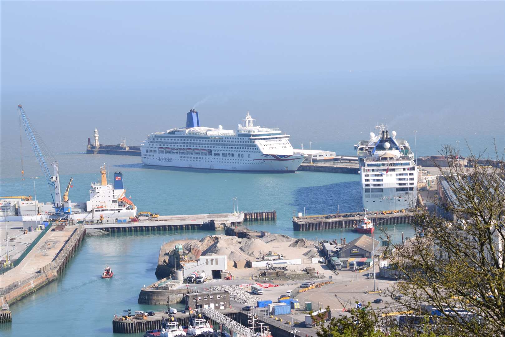 M.V Aurora (left) and M.V Oceana (right), on first time lay up at Dover Western Docks. (33609993)