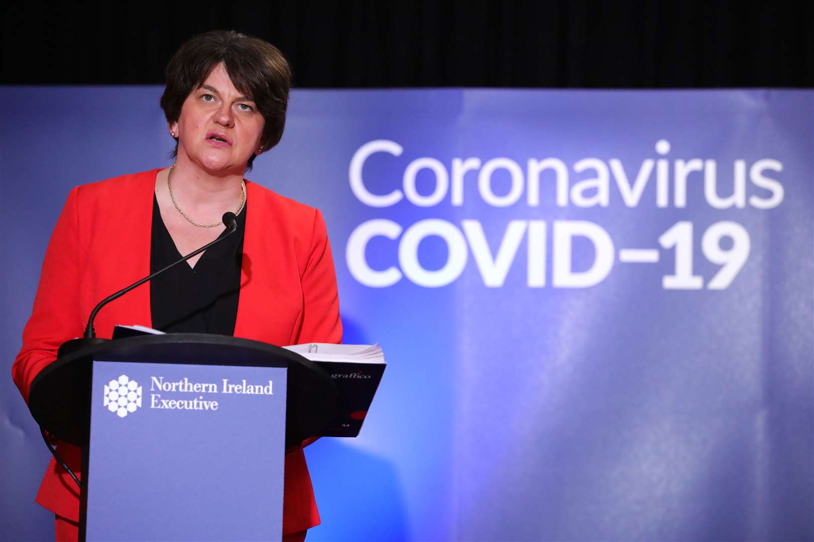 First Minister Arlene Foster at Parliament Buildings, Stormont, Belfast (Press Eye/PA)