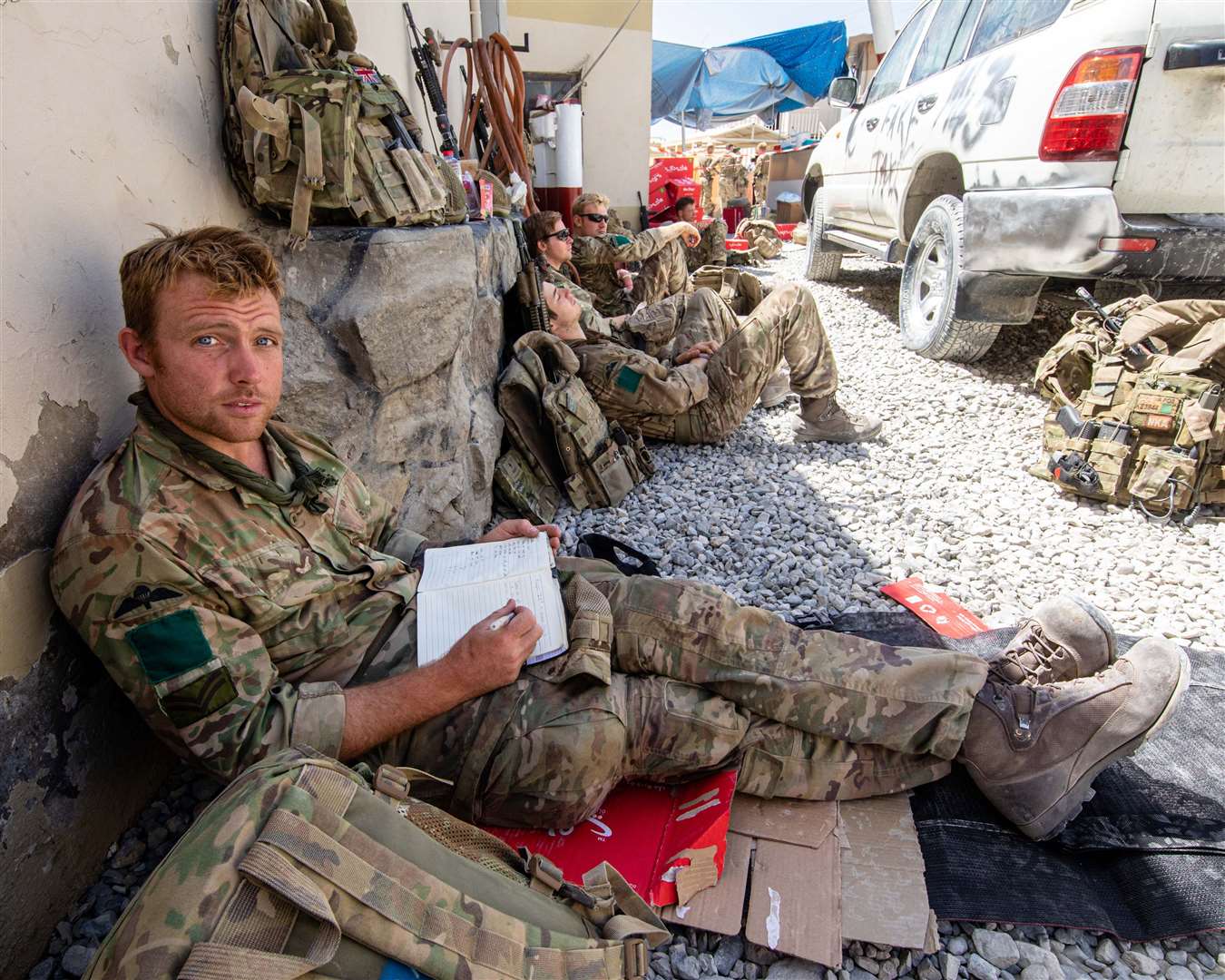 Members of the UK Armed Forces who continue to take part in the evacuation of entitled personnel from Kabul airport (LPhot Ben Shread/MoD/PA)