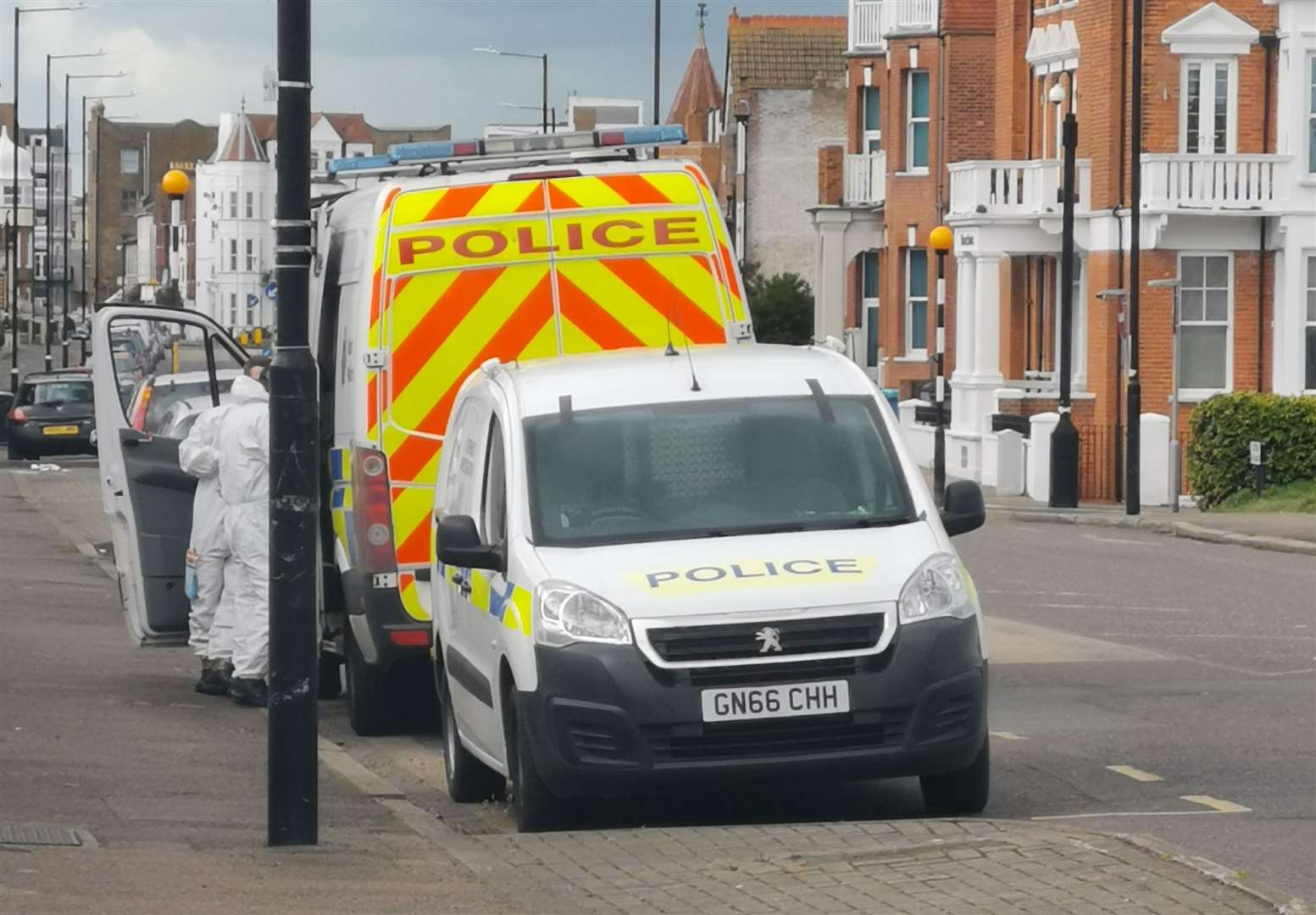 Forensics teams were also at the scene of the raid in Cliftonville last year