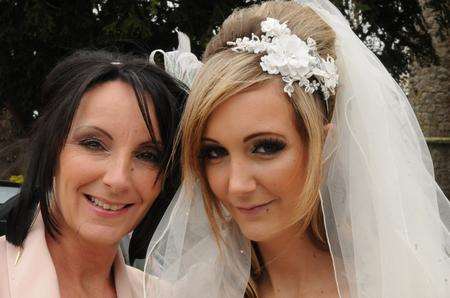 Kayleigh Duff with mother Bev Cox at her 'wedding' in Whitstable Castle