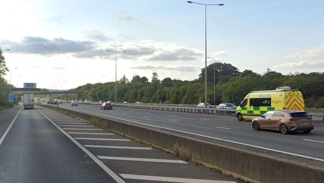 Margaret Plume reached a speed of 102 mph along this stretch of the M20 near Maidstone. Picture: Google