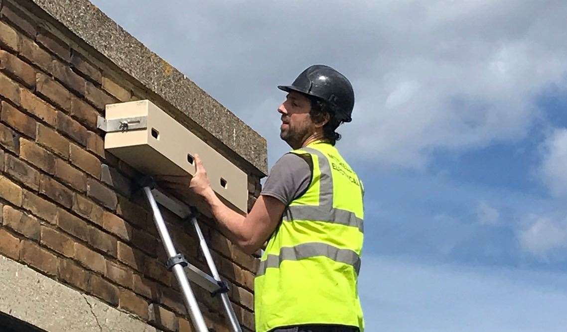 Swift boxes were installed by EKC Group at its Broadstairs College