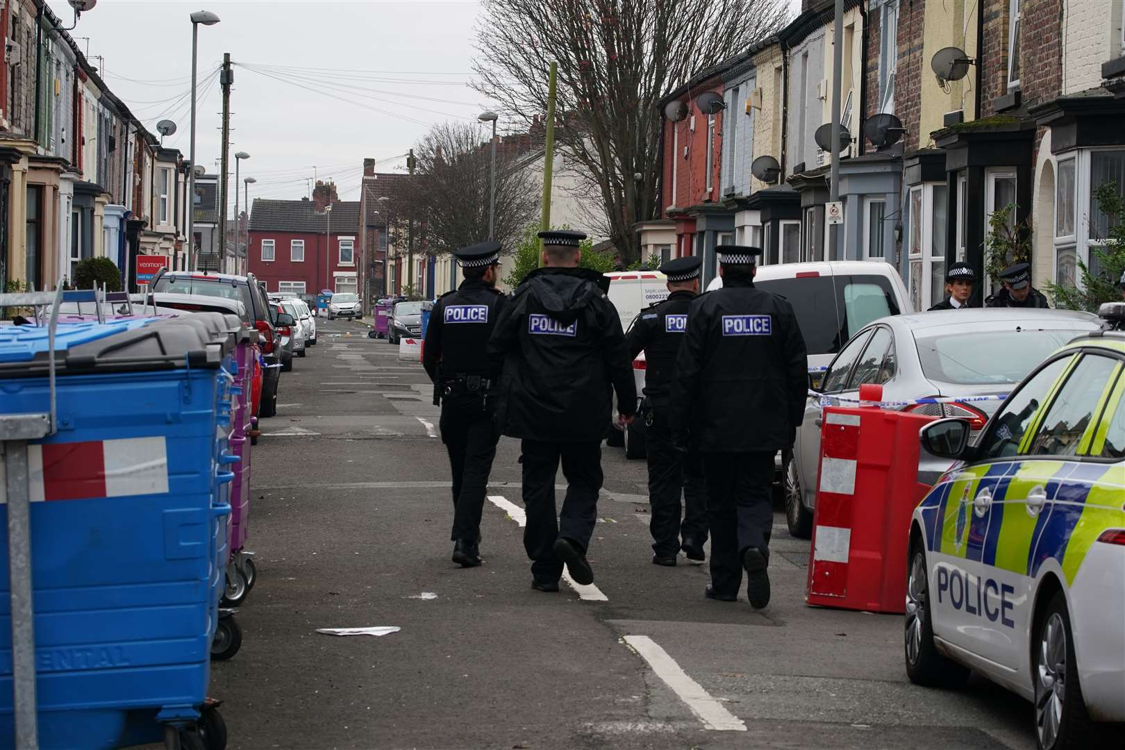 Police activity in Sutcliffe Street in the Kensington area of Liverpool (Peter Byrne/PA)