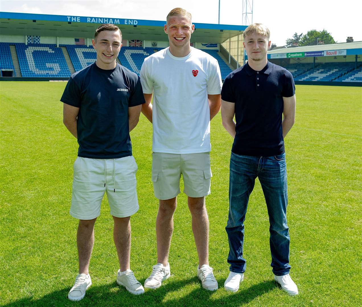 Academy scholars Stan Skipper, Taite Holtam and Josh Bayliss recently turned pro. Picture: Gillingham FC