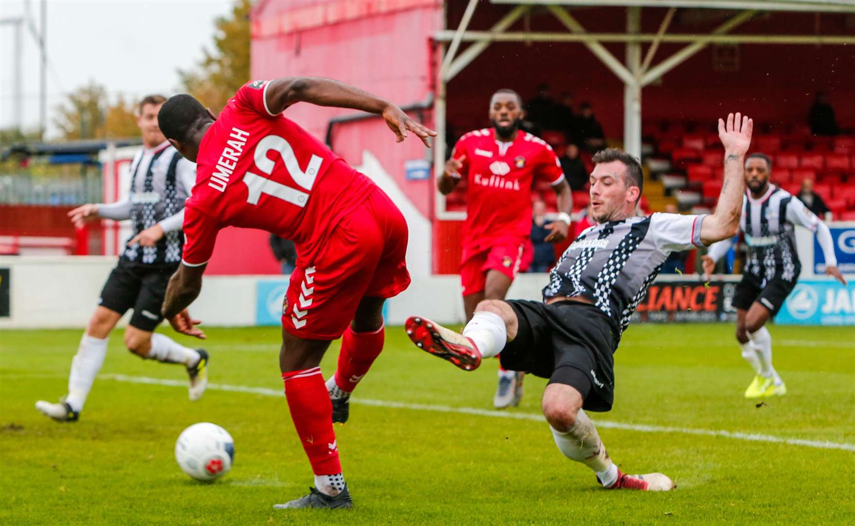 Ebbsfleet forward Josh Umerah opens the scoring. Picture: Matthew Walker