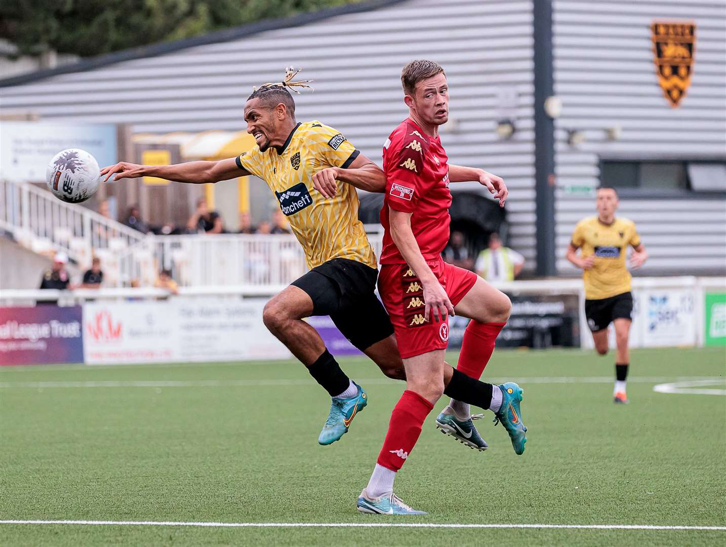 Forward Matt Bentley beats his man in Maidstone's 3-0 friendly win over Whitehawk. Picture: Helen Cooper