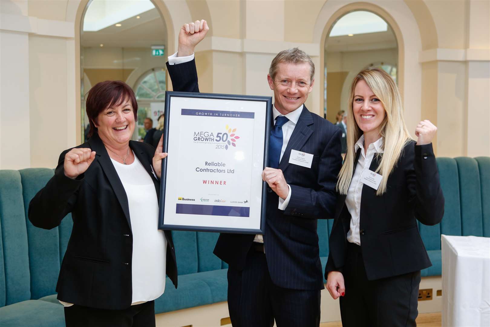 From last year's winner Reliable Contractors, from left, Lesley Bradbury, Brian Greene and Toni Christie