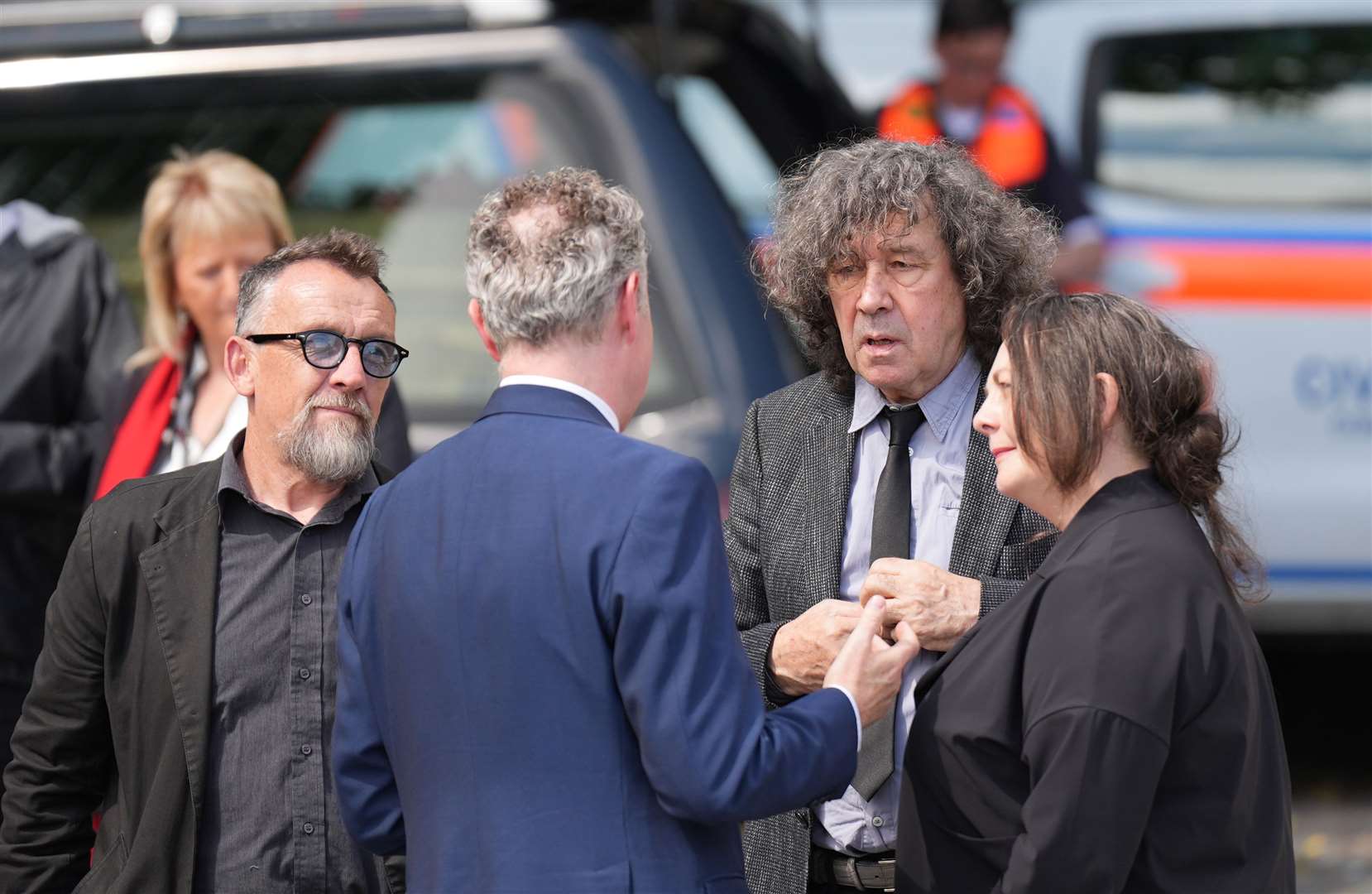 Actor Stephen Rea (second right) at Mountshannon ahead of the burial (Niall Carson/PA)