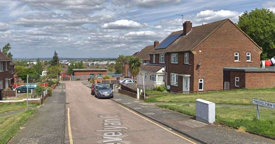 Police stopped a car in Trevelyan Close in Dartford on Sunday. Photo: Google