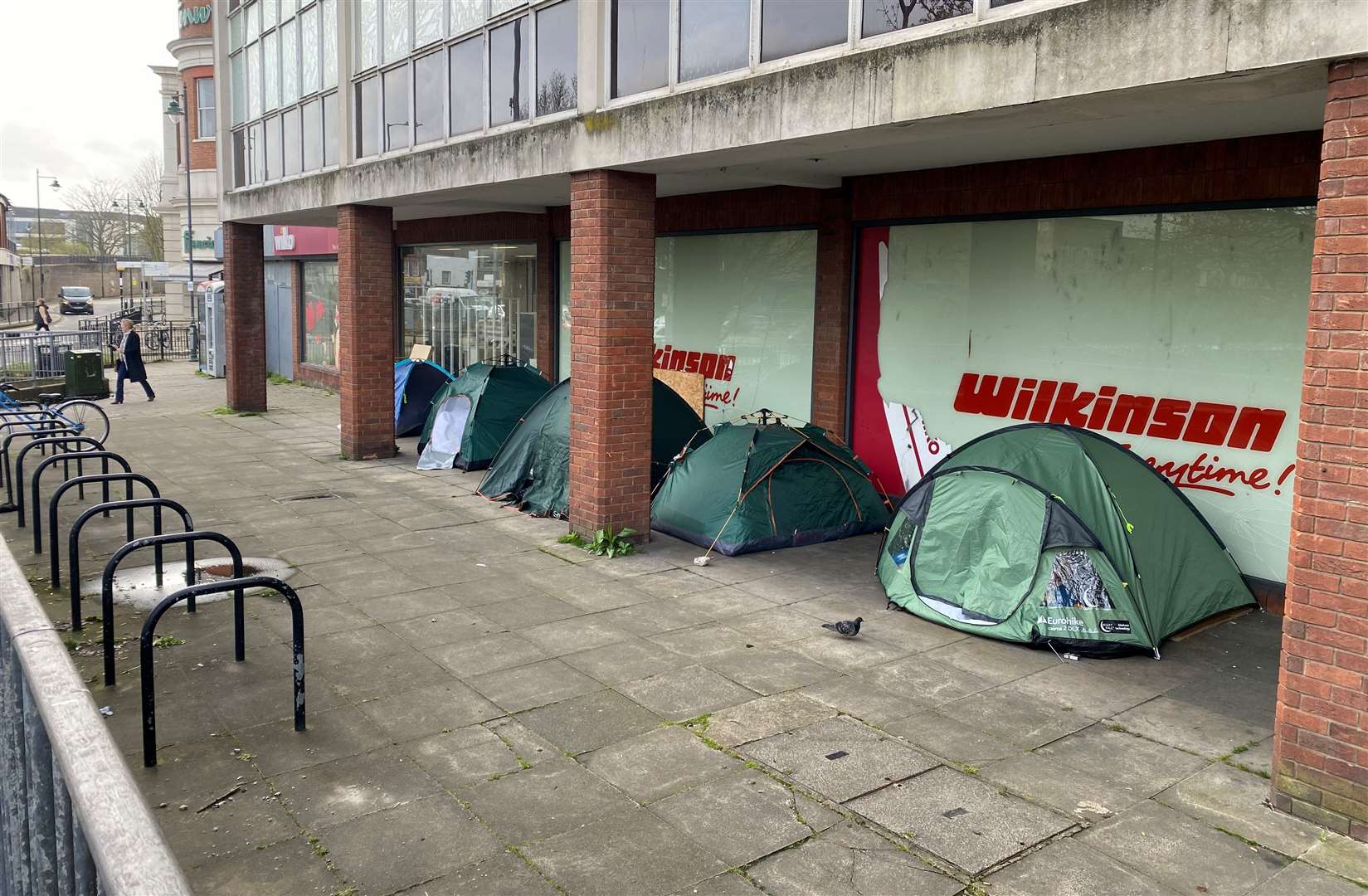 Another site used by rough sleepers in Canterbury, outside the former Wilko store on the high street