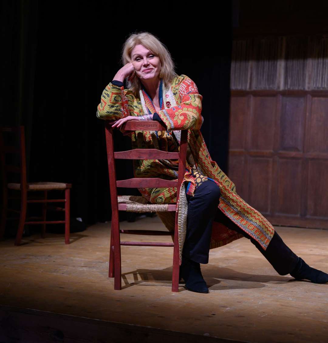 Joanna Lumley on the Barn Theatre stage at Smallhythe Place Picture: National Trust/Peter Mould