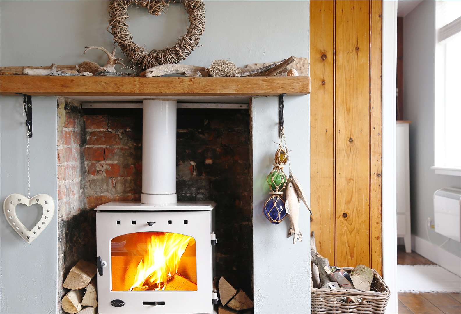 The fire roaring in the log burner means the place is cosy