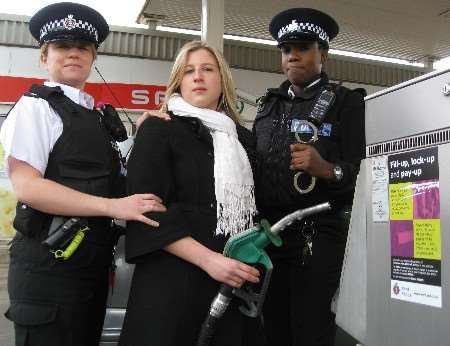 PCs Charlene Baker and Denise Andrews with Pippa Taylor