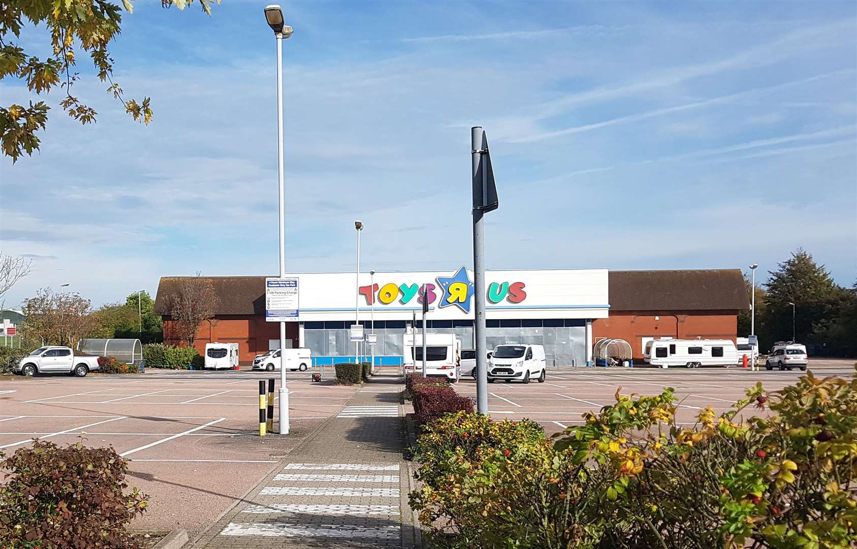 Travellers camped at Horsted Retail Park