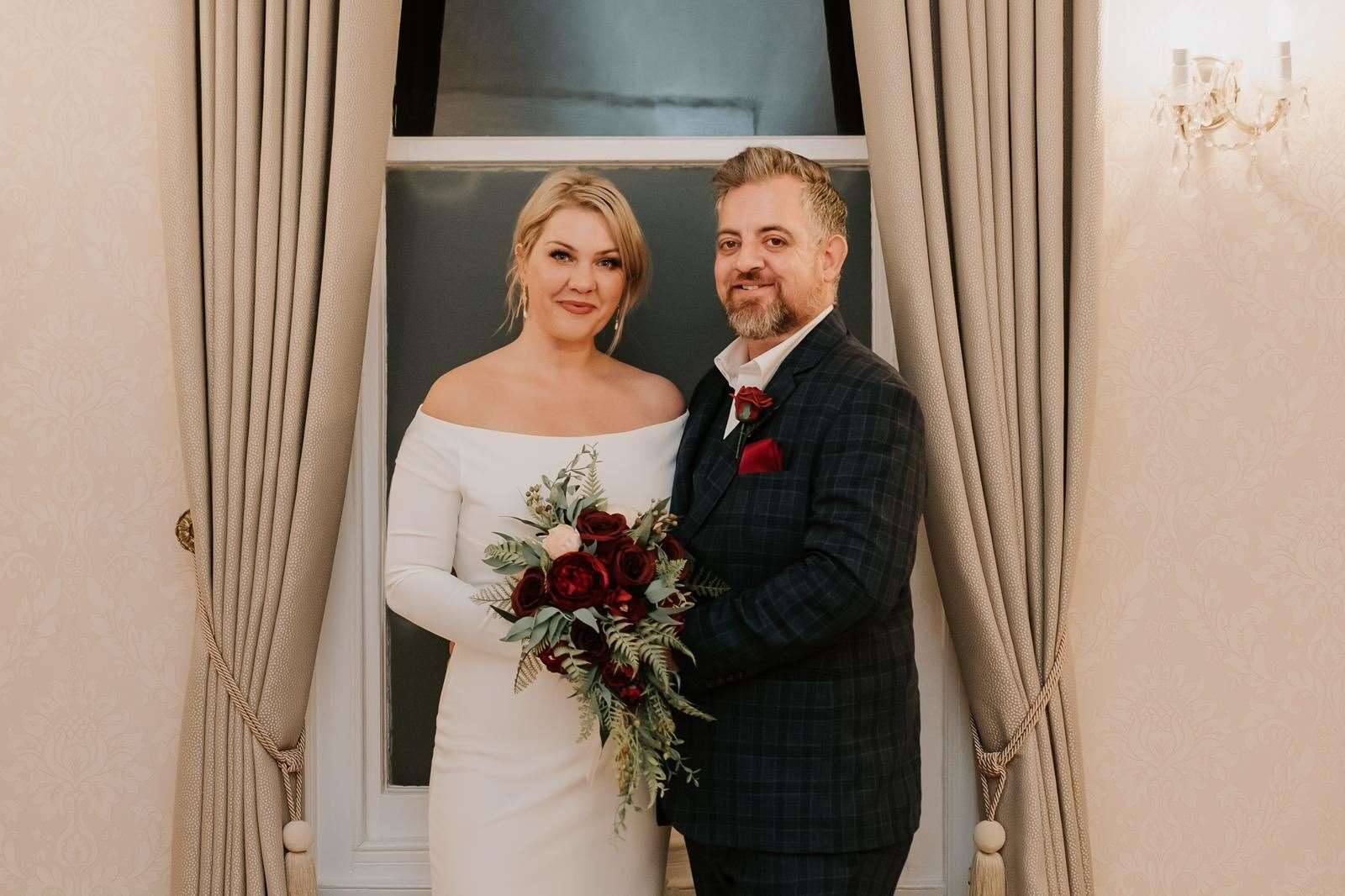 Rosie and Jon Gill-Moss at their "romantic and spontaneous" wedding ceremony. Picture: Michelle Cordner