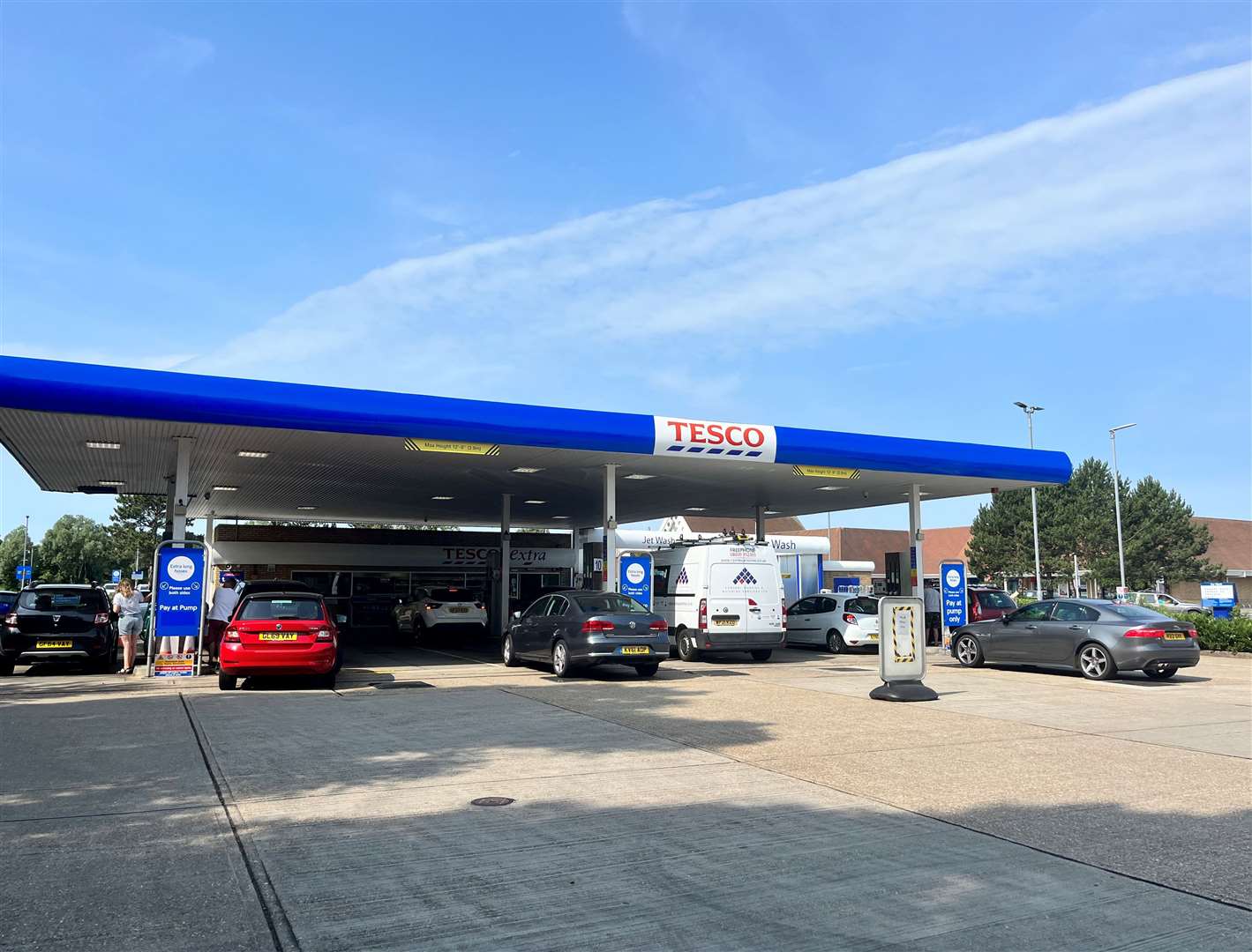 Drivers filling up at the Tesco in Park Farm, Ashford, were restricted temporarily to pay-at-pump only