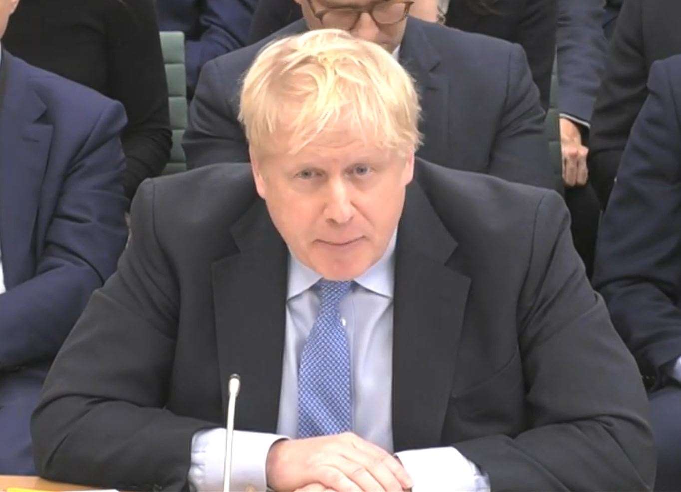 Boris Johnson giving evidence to the Privileges Committee at the House of Commons (House of Commons/UK Parliament/PA)