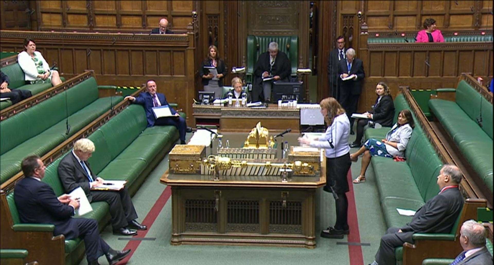 Deputy Labour leader Angela Rayner speaks during Prime Minister’s Questions (House of Commons/PA)