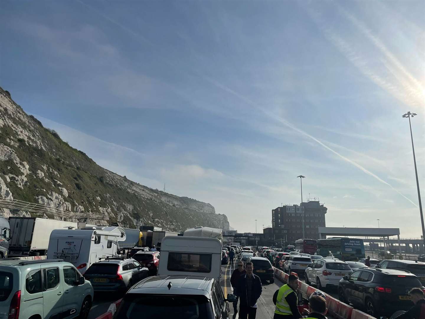 The pair missed their first ferry due to the queues (Ashley Griffiths-Beamon/PA)