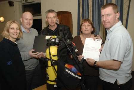 From left: Sarah Risby, Guthrie Miller of the Kent Sports Development unit, Kevin Tarr and Judith Budkin of the MSAC and Martin Hammond of the BSAC