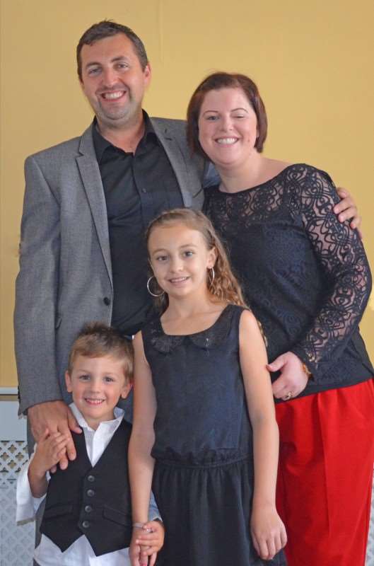 Emma Young with husband Luke and children Zahra and Vinnie