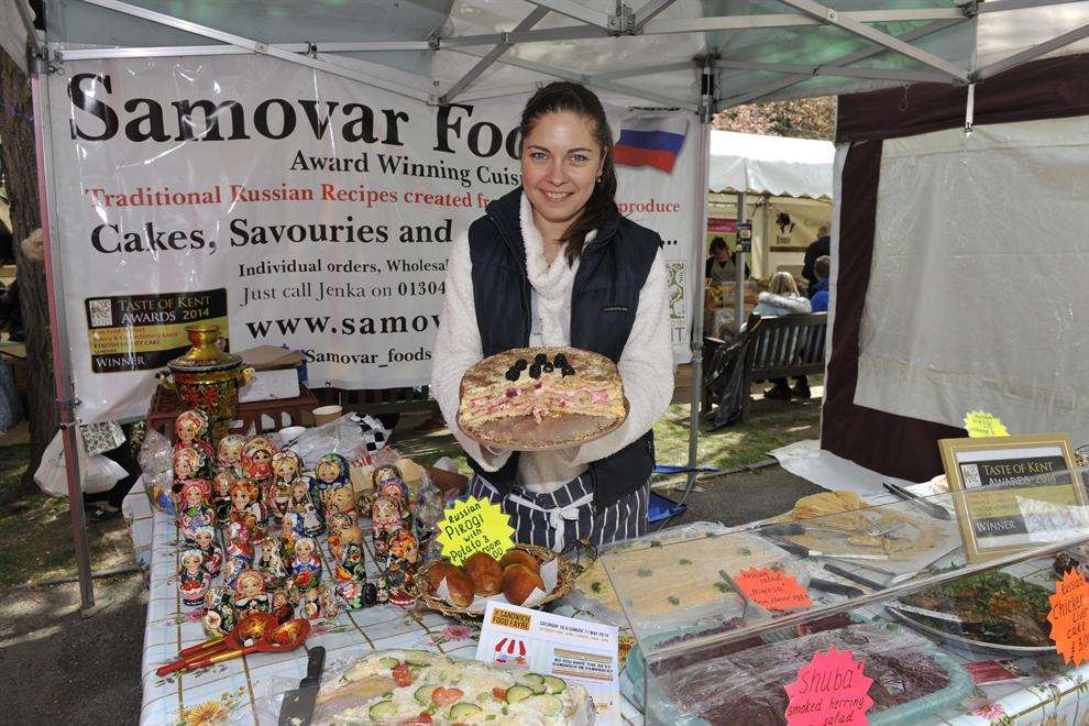 Easter food festival at Pierremont Hall, Broadstairs. Award winner Jenka Levytska-Swinyard