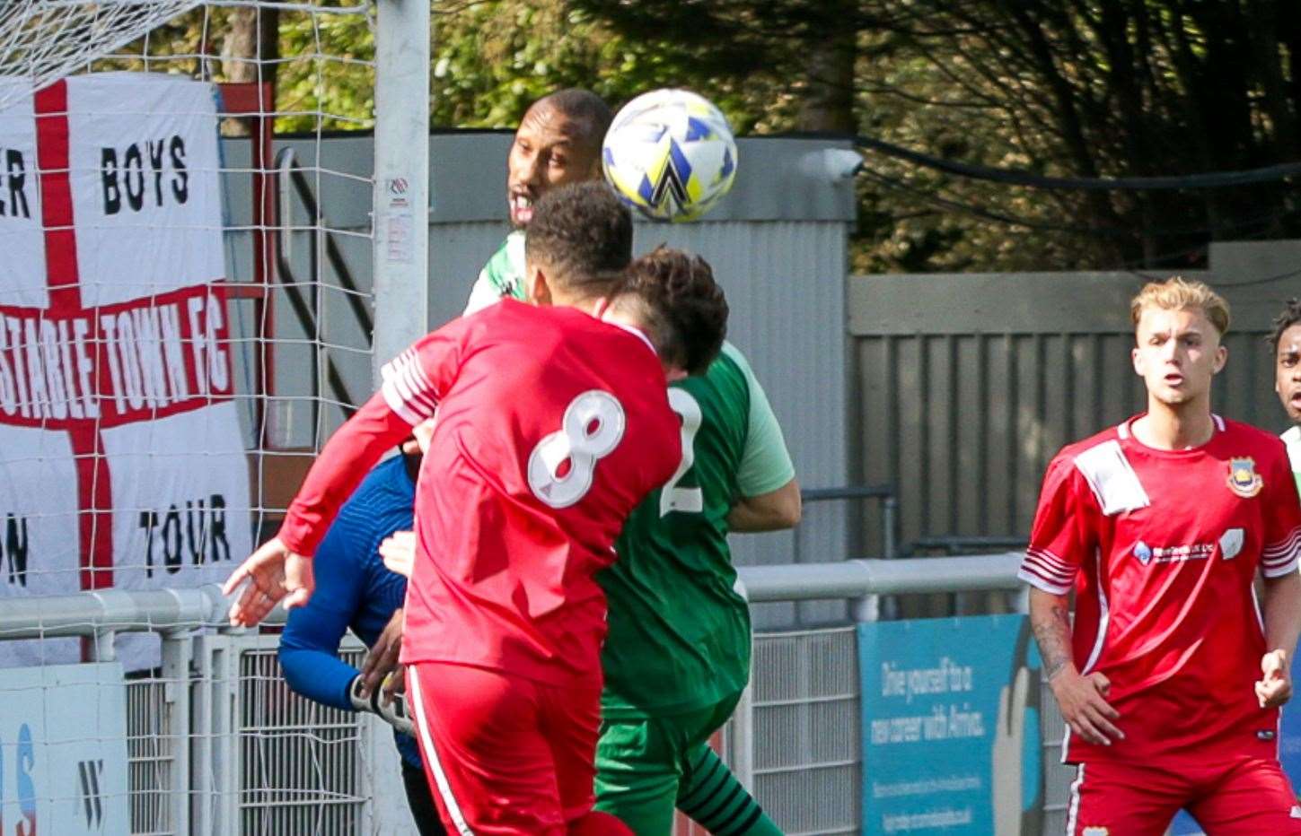 Liam Gillies unable to get his head to the ball. Picture: Les Biggs