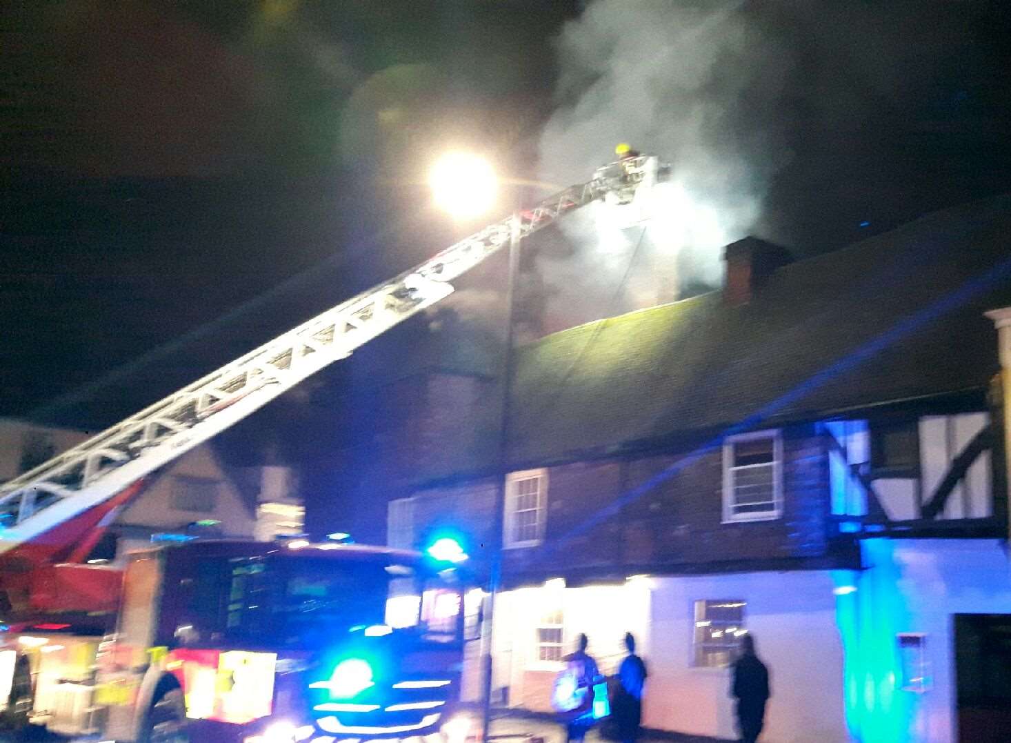 Fire crews battling the blaze