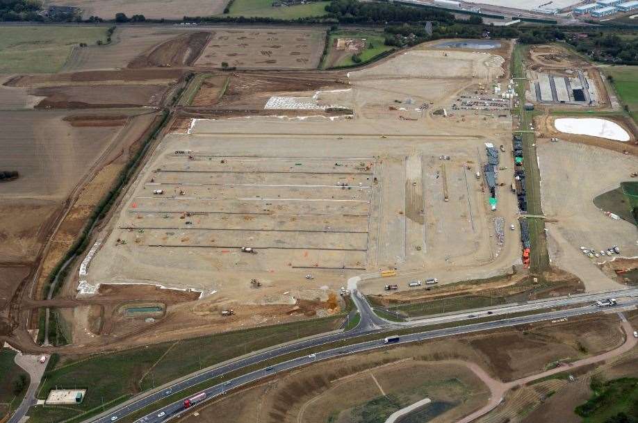 The 66-acre Sevington site from above. Picture: Ady Kerry / Ashford Borough Council