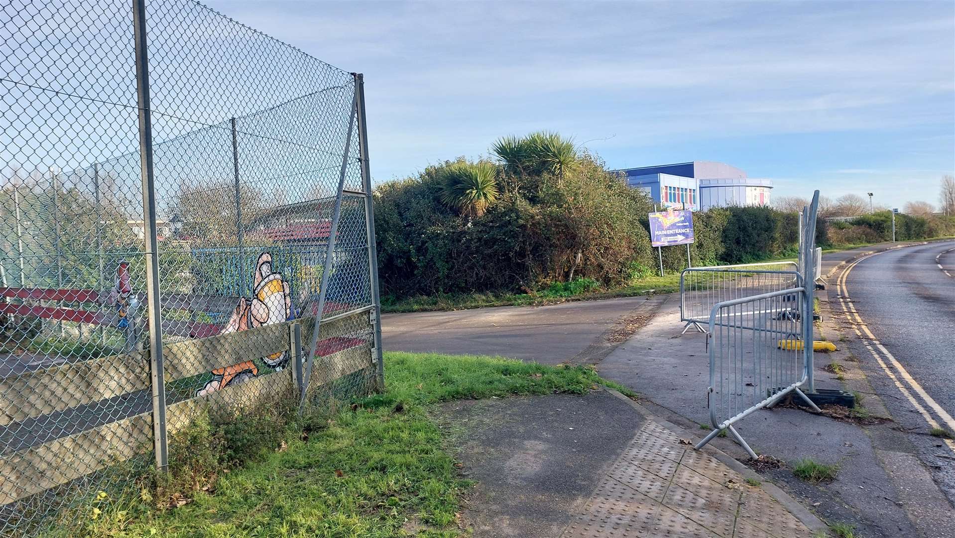 Entrances to the site remain fenced off