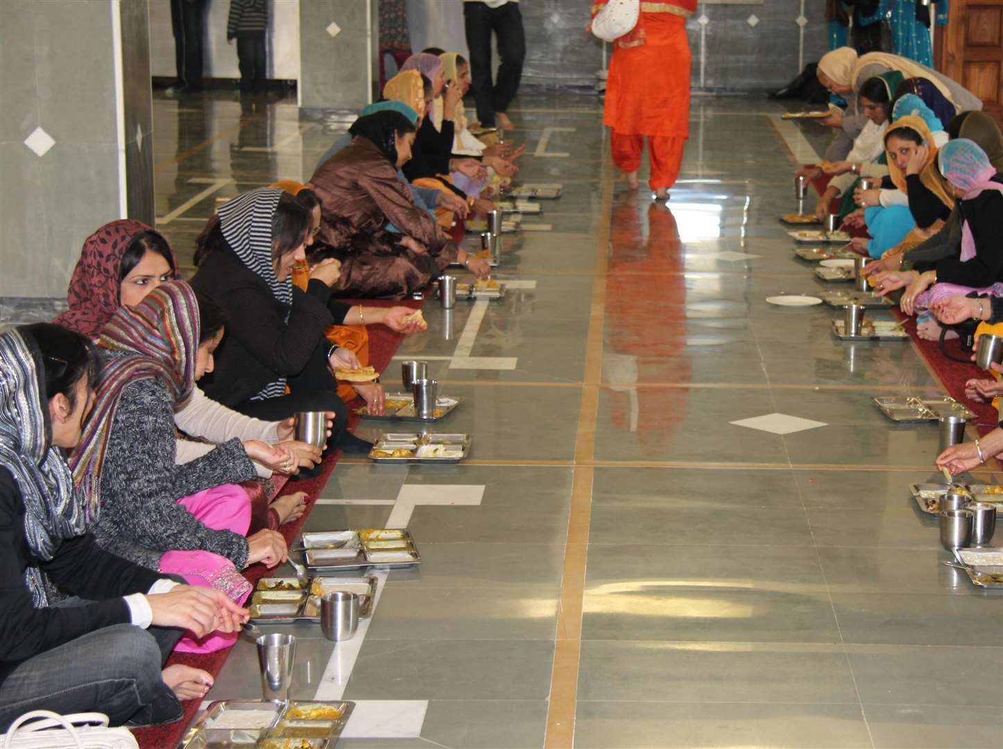 A Langar service at the Gravesend Gurdwara. Photo: Jagdev Singh Virdee