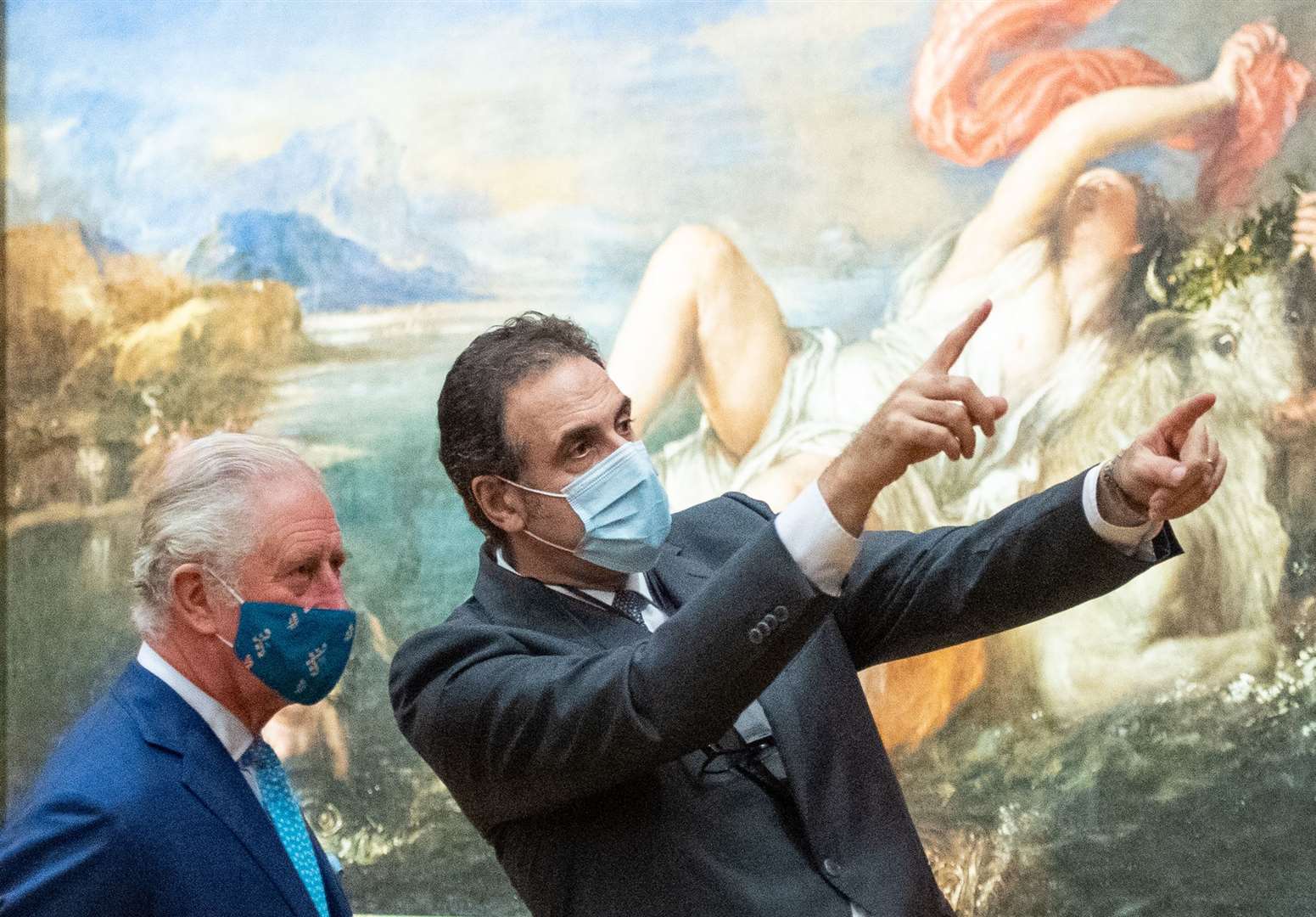 The Prince of Wales and National Gallery director Dr Gabriele Finaldi (Dominic Lipinski/PA)