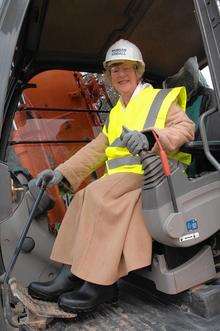 Chairman of governors Rita Couzins in the driving seat for the ceremony