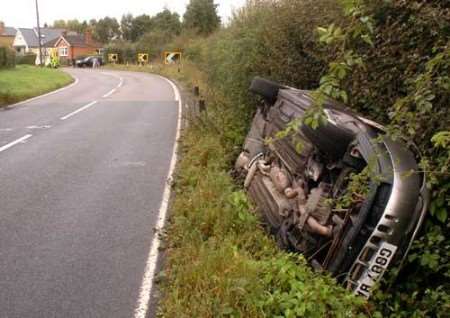 The scene of Sunday's crash. Picture: STEVE CRISPE