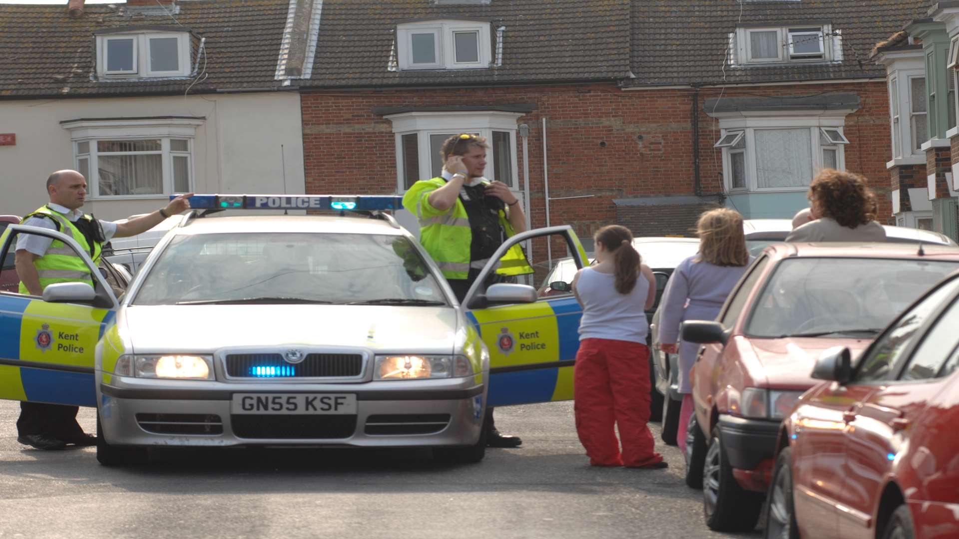 Police speaking to residents