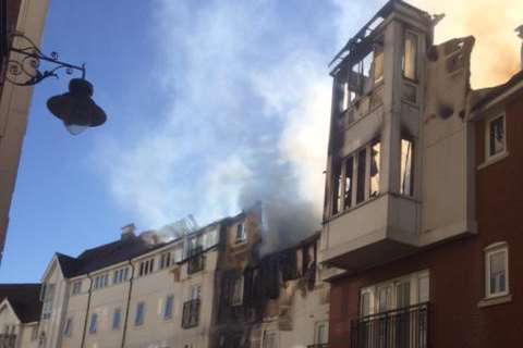 The aftermath of the blaze. Picture courtesy of Kent Fire and Rescue Service