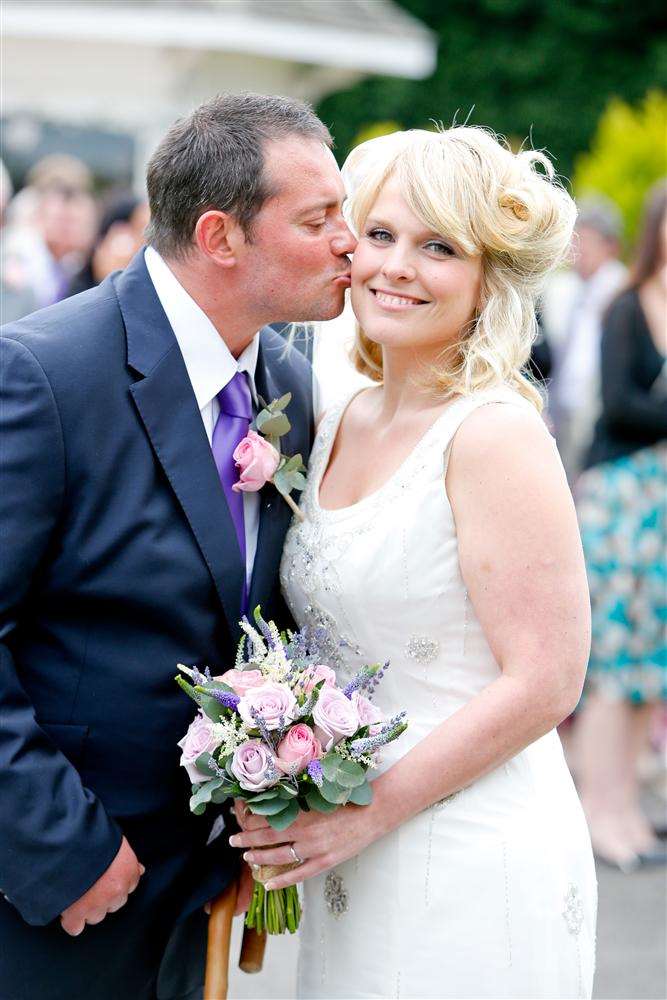 Justin and Stephanie at their wedding.