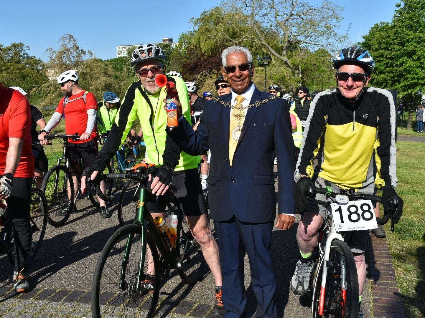 Hundreds turned out for a charity cycle event at the Riverside area in Gravesend. Photo: Jason Arthur