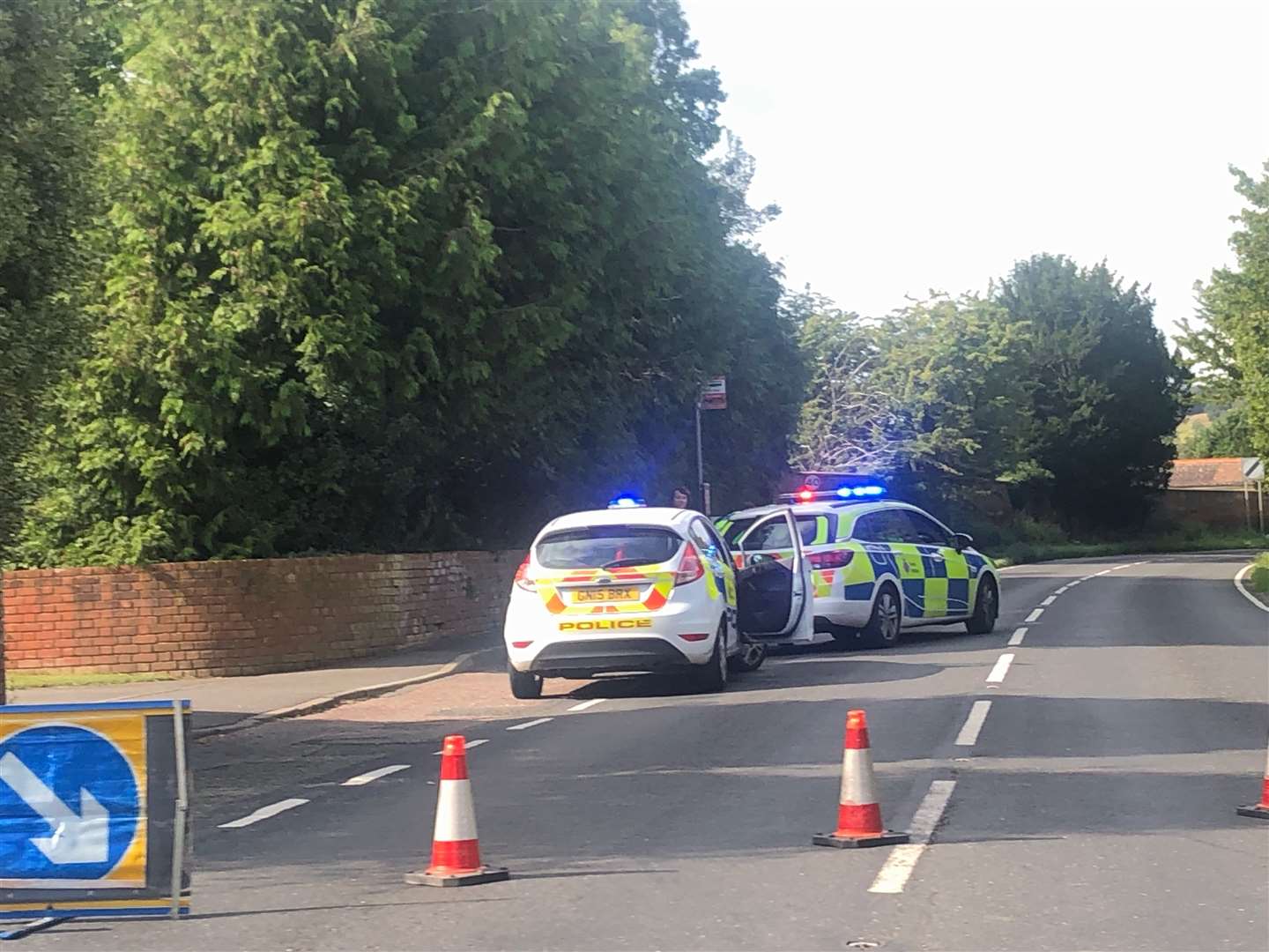 Police closed the A251 following the head-on crash. Picture: Steve Salter