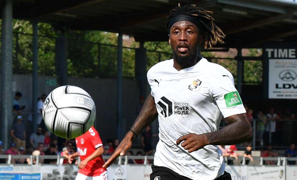 Ade Azeez scored a hat-trick for Dartford. Picture: Keith Gillard