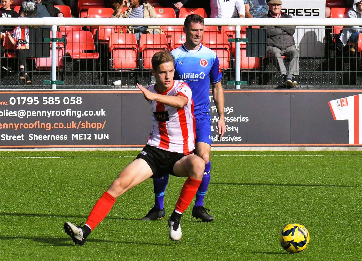 Sam Gale in action for Sheppey United in October 2022 on loan from Gillingham Picture: Marc Richards