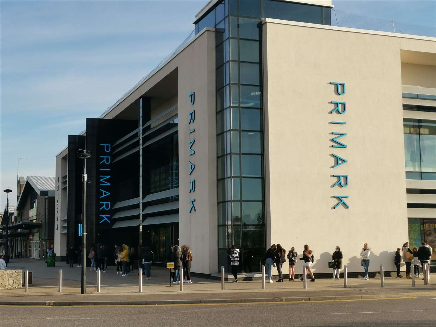 Queues outside Primark at Westwood Cross