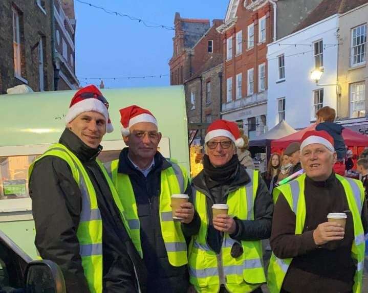 Dean Marie (far left) with members of the Sandwich Lights committee