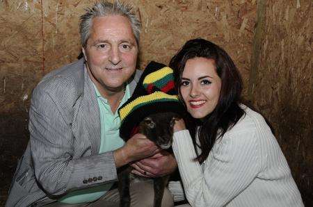 Wye musicians Glen Morgan and Emily Ware with the sheep they believe looks like Bob Marley