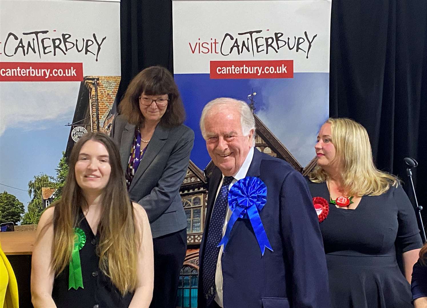 Sir Roger Gale has narrowly held on to his seat in the newly formed Herne Bay and Sandwich constituency at the general election - one of six Conservative MPs to be returned in Kent