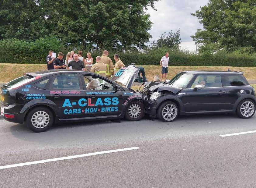 The cars collided head on. Picture: Martin Philbrick